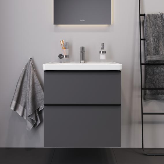 Duravit D-Neo vanity unit with 2 pull-out compartments matt graphite