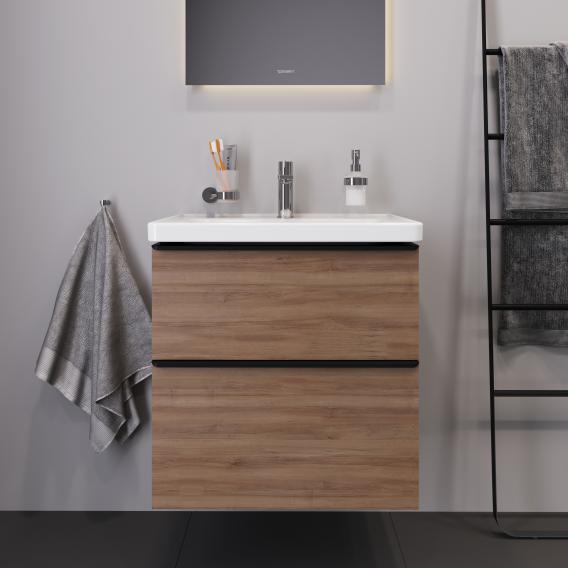 Duravit D-Neo vanity unit with 2 pull-out compartments natural walnut