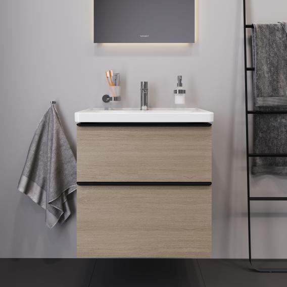 Duravit D-Neo vanity unit with 2 pull-out compartments terra oak