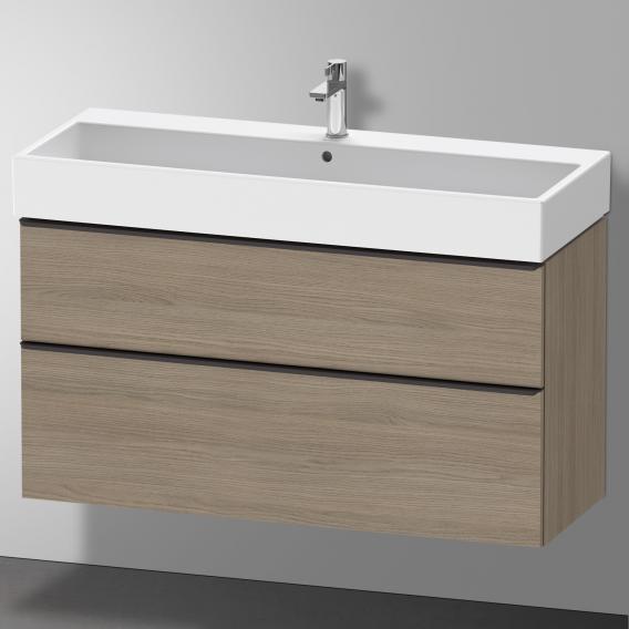 Duravit D-Neo vanity unit with 2 pull-out compartments terra oak