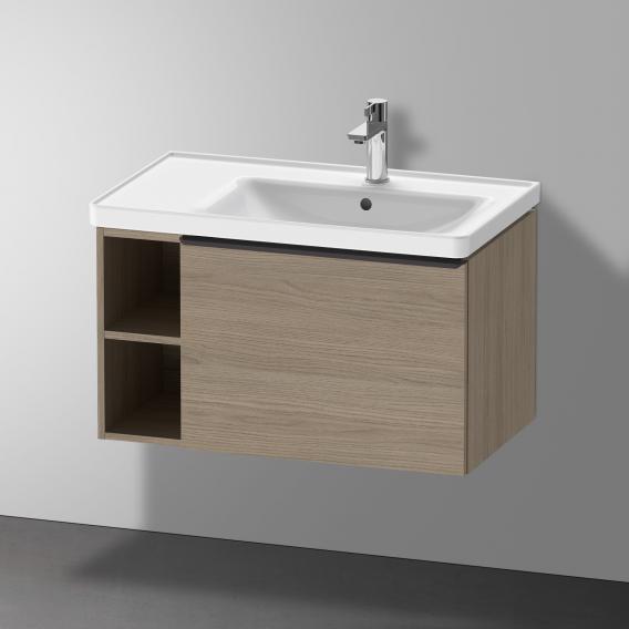 Duravit D-Neo 梳妝台配有 1 個拉出式隔層和 1 個層架元件