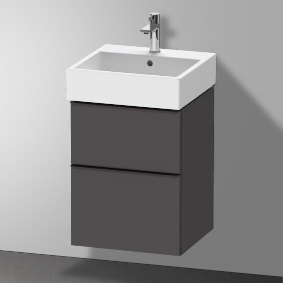 Duravit D-Neo 梳妝台配有 2 個拉出式隔間，霧面石墨