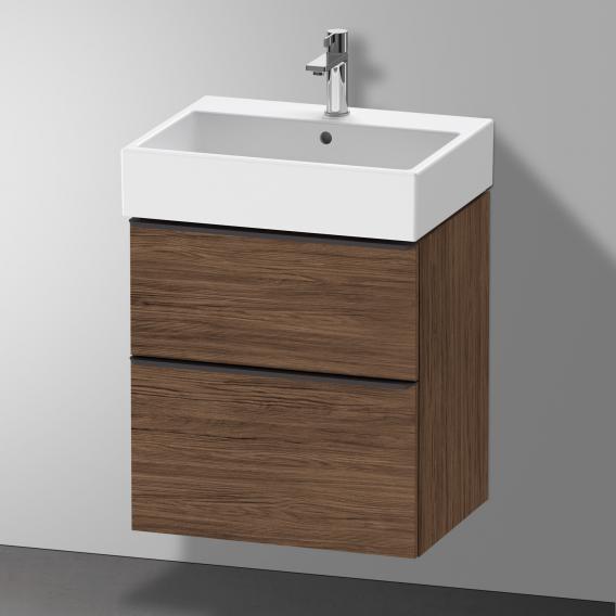 Duravit D-Neo vanity unit with 2 pull-out compartments dark walnut