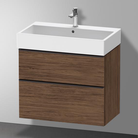 Duravit D-Neo vanity unit with 2 pull-out compartments dark walnut