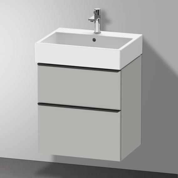 Duravit D-Neo 梳妝台搭配 2 個拉出式隔間 霧面混凝土灰色