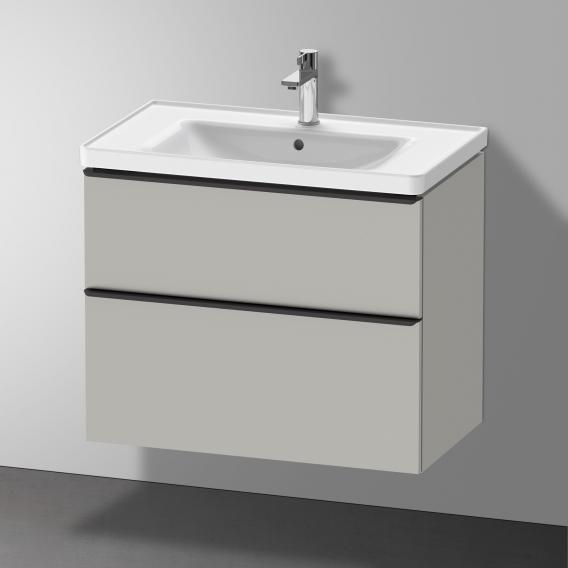 Duravit D-Neo 梳妝台搭配 2 個拉出式隔間 霧面混凝土灰色