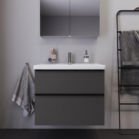 Duravit D-Neo vanity unit with 2 pull-out compartments matt graphite