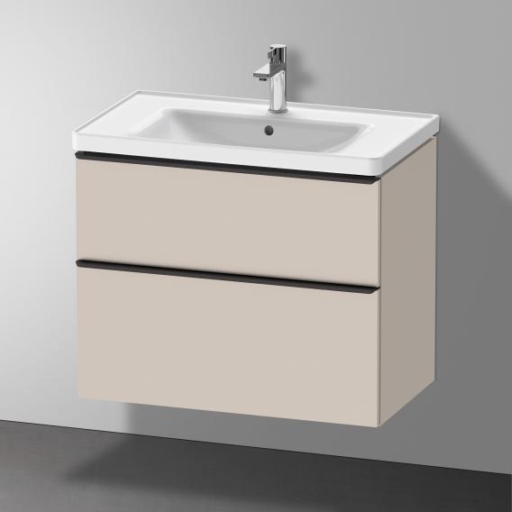 Duravit D-Neo 梳妝台搭配 2 個拉出式隔層 霧面灰褐色