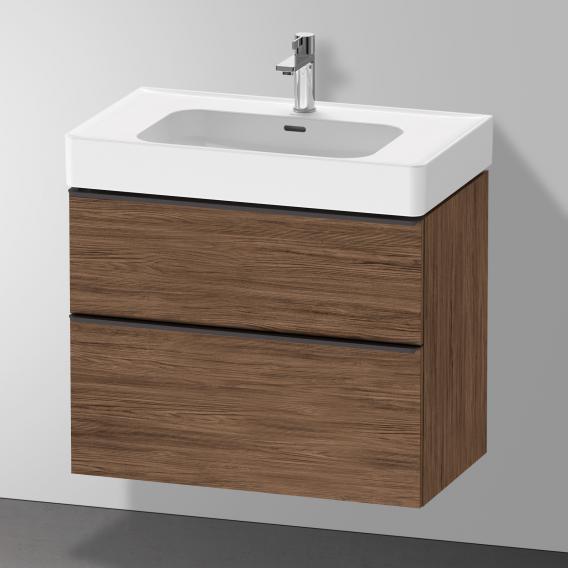 Duravit D-Neo vanity unit with 2 pull-out compartments dark walnut