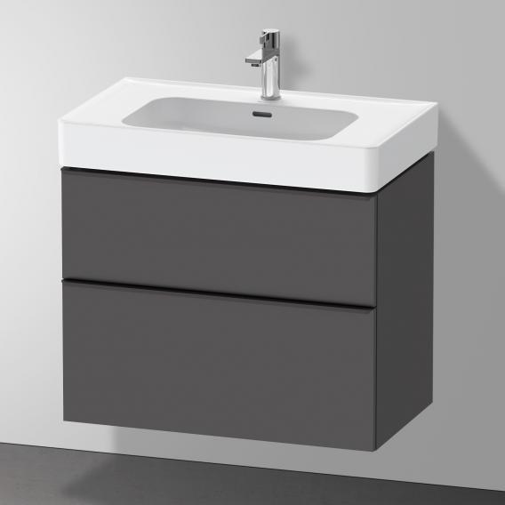 Duravit D-Neo 梳妝台配有 2 個拉出式隔間，霧面石墨