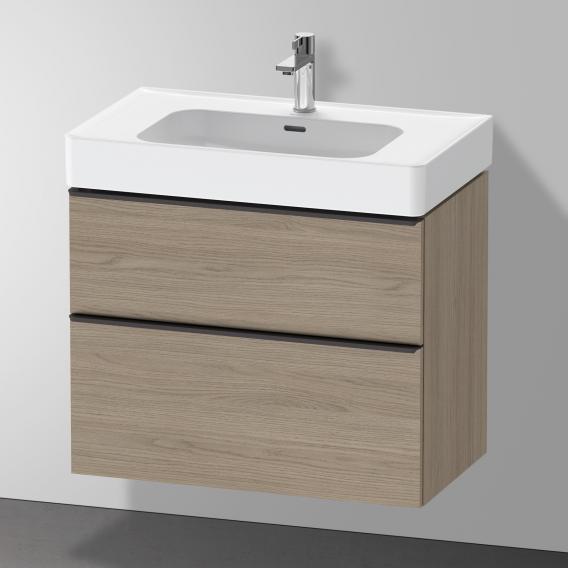 Duravit D-Neo vanity unit with 2 pull-out compartments terra oak