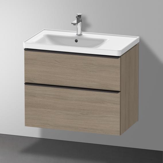 Duravit D-Neo vanity unit with 2 pull-out compartments terra oak