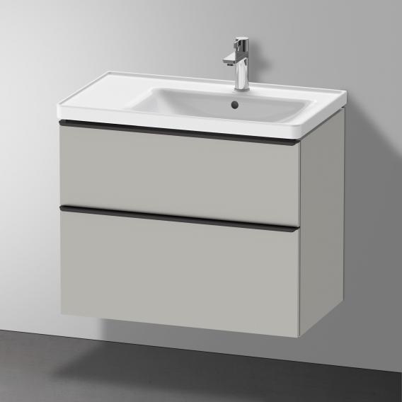 Duravit D-Neo 梳妝台搭配 2 個拉出式隔間 霧面混凝土灰色