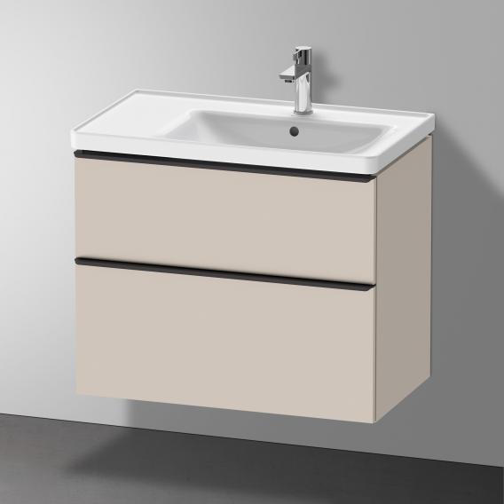 Duravit D-Neo 梳妝台搭配 2 個拉出式隔層 霧面灰褐色