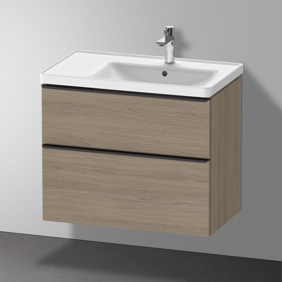 Duravit D-Neo vanity unit with 2 pull-out compartments terra oak