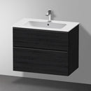 Duravit D-Neo vanity unit with 2 pull-out compartments black oak