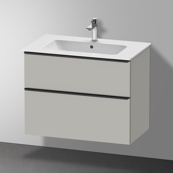 Duravit D-Neo 梳妝台搭配 2 個拉出式隔間 霧面混凝土灰色