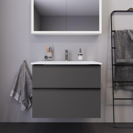 Duravit D-Neo vanity unit with 2 pull-out compartments matt graphite