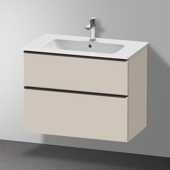 Duravit D-Neo 梳妝台搭配 2 個拉出式隔層 霧面灰褐色