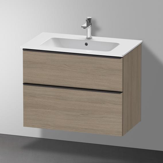 Duravit D-Neo vanity unit with 2 pull-out compartments terra oak