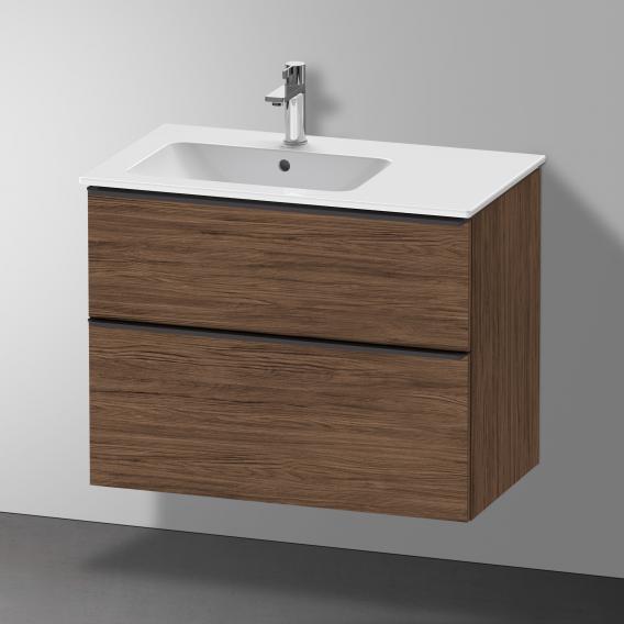 Duravit D-Neo vanity unit with 2 pull-out compartments dark walnut