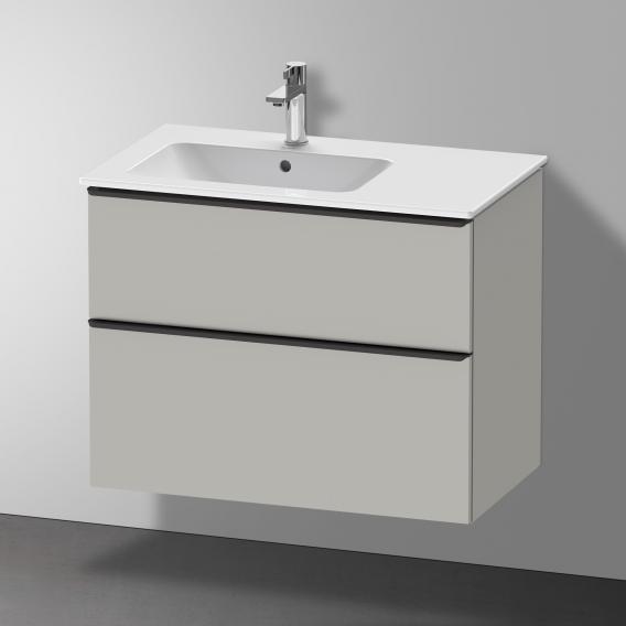 Duravit D-Neo 梳妝台搭配 2 個拉出式隔間 霧面混凝土灰色