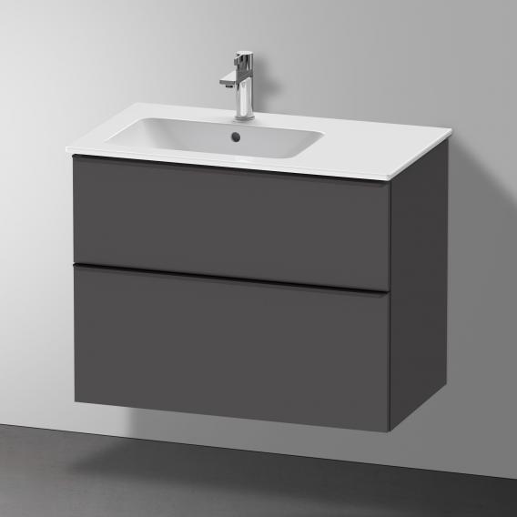 Duravit D-Neo vanity unit with 2 pull-out compartments matt graphite