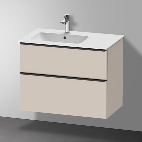 Duravit D-Neo 梳妝台搭配 2 個拉出式隔層 霧面灰褐色