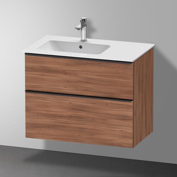 Duravit D-Neo vanity unit with 2 pull-out compartments natural walnut