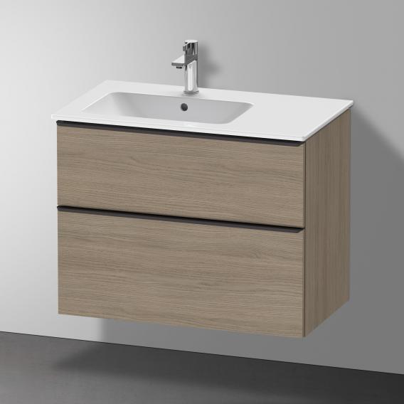 Duravit D-Neo vanity unit with 2 pull-out compartments terra oak