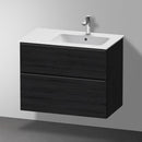 Duravit D-Neo vanity unit with 2 pull-out compartments black oak