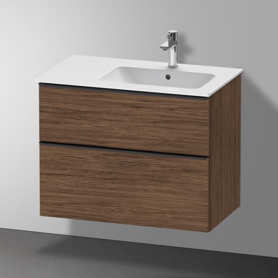 Duravit D-Neo vanity unit with 2 pull-out compartments dark walnut