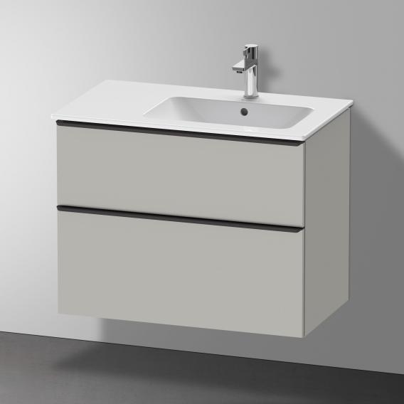 Duravit D-Neo 梳妝台搭配 2 個拉出式隔間 霧面混凝土灰色