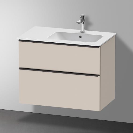 Duravit D-Neo 梳妝台搭配 2 個拉出式隔層 霧面灰褐色