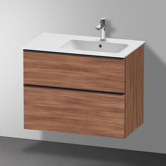 Duravit D-Neo vanity unit with 2 pull-out compartments natural walnut