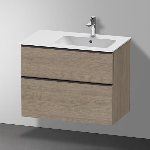 Duravit D-Neo vanity unit with 2 pull-out compartments terra oak