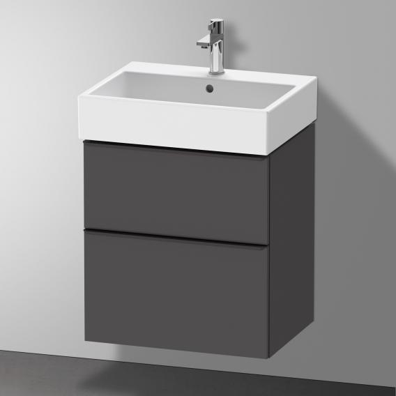 Duravit D-Neo 梳妝台配有 2 個拉出式隔間，霧面石墨