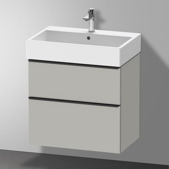 Duravit D-Neo 梳妝台搭配 2 個拉出式隔間 霧面混凝土灰色