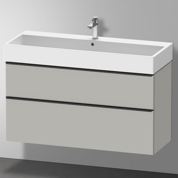 Duravit D-Neo 梳妝台搭配 2 個拉出式隔間 霧面混凝土灰色