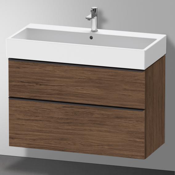 Duravit D-Neo vanity unit with 2 pull-out compartments dark walnut