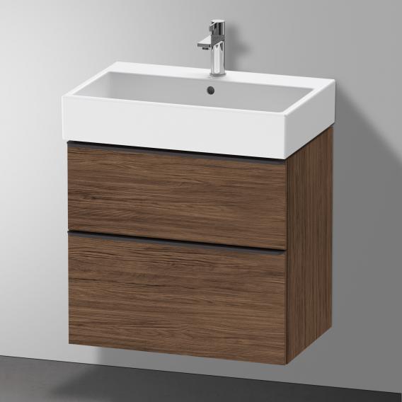 Duravit D-Neo vanity unit with 2 pull-out compartments dark walnut