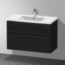 Duravit D-Neo vanity unit with 2 pull-out compartments black oak