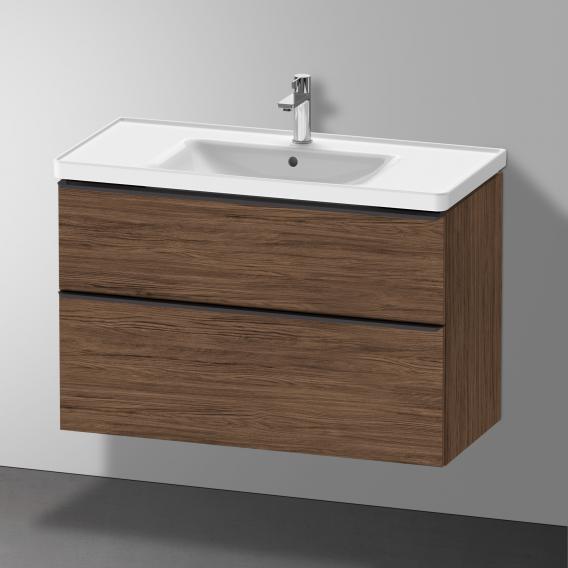 Duravit D-Neo vanity unit with 2 pull-out compartments dark walnut