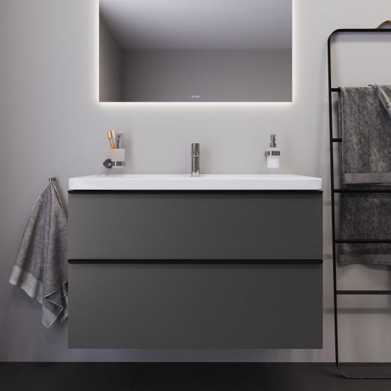 Duravit D-Neo vanity unit with 2 pull-out compartments matt graphite