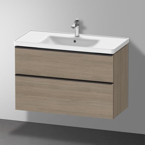 Duravit D-Neo vanity unit with 2 pull-out compartments terra oak