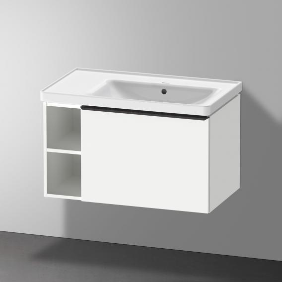 Duravit D-Neo 洗臉盆，帶梳妝台，帶 1 個拉出式隔間和 1 個擱板元件