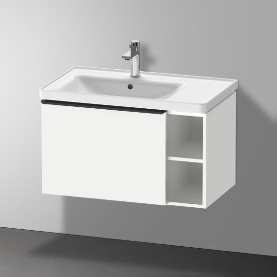 Duravit D-Neo 洗臉盆，帶梳妝台，帶 1 個拉出式隔間和 1 個擱板元件