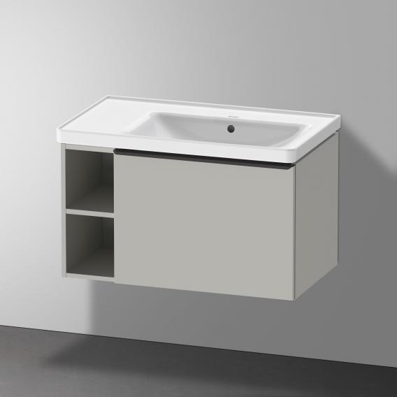 Duravit D-Neo 洗臉盆，帶梳妝台，帶 1 個拉出式隔間和 1 個擱板元件