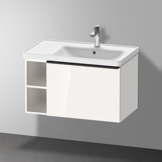 Duravit D-Neo 洗臉盆，帶梳妝台，帶 1 個拉出式隔間和 1 個擱板元件