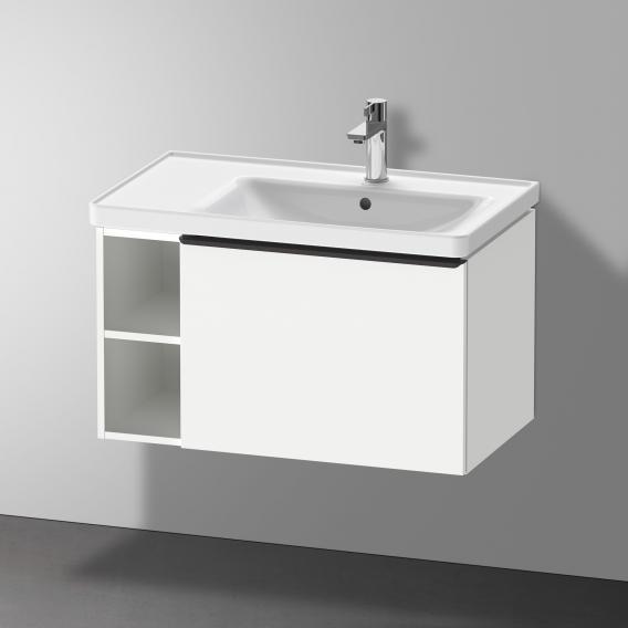 Duravit D-Neo 洗臉盆，帶梳妝台，帶 1 個拉出式隔間和 1 個擱板元件